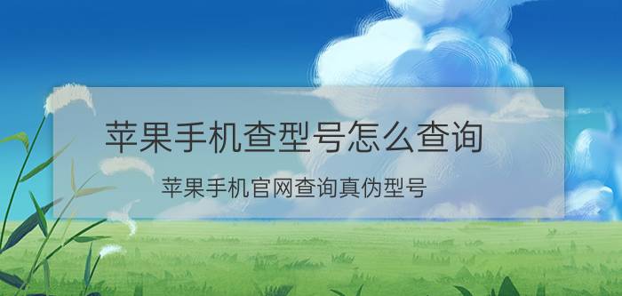 苹果手机查型号怎么查询 苹果手机官网查询真伪型号？